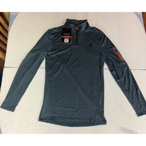 Men's Spyder Active 1/4 Zip Pullover Long Sleeve Shirt w/Tags Size M Blue